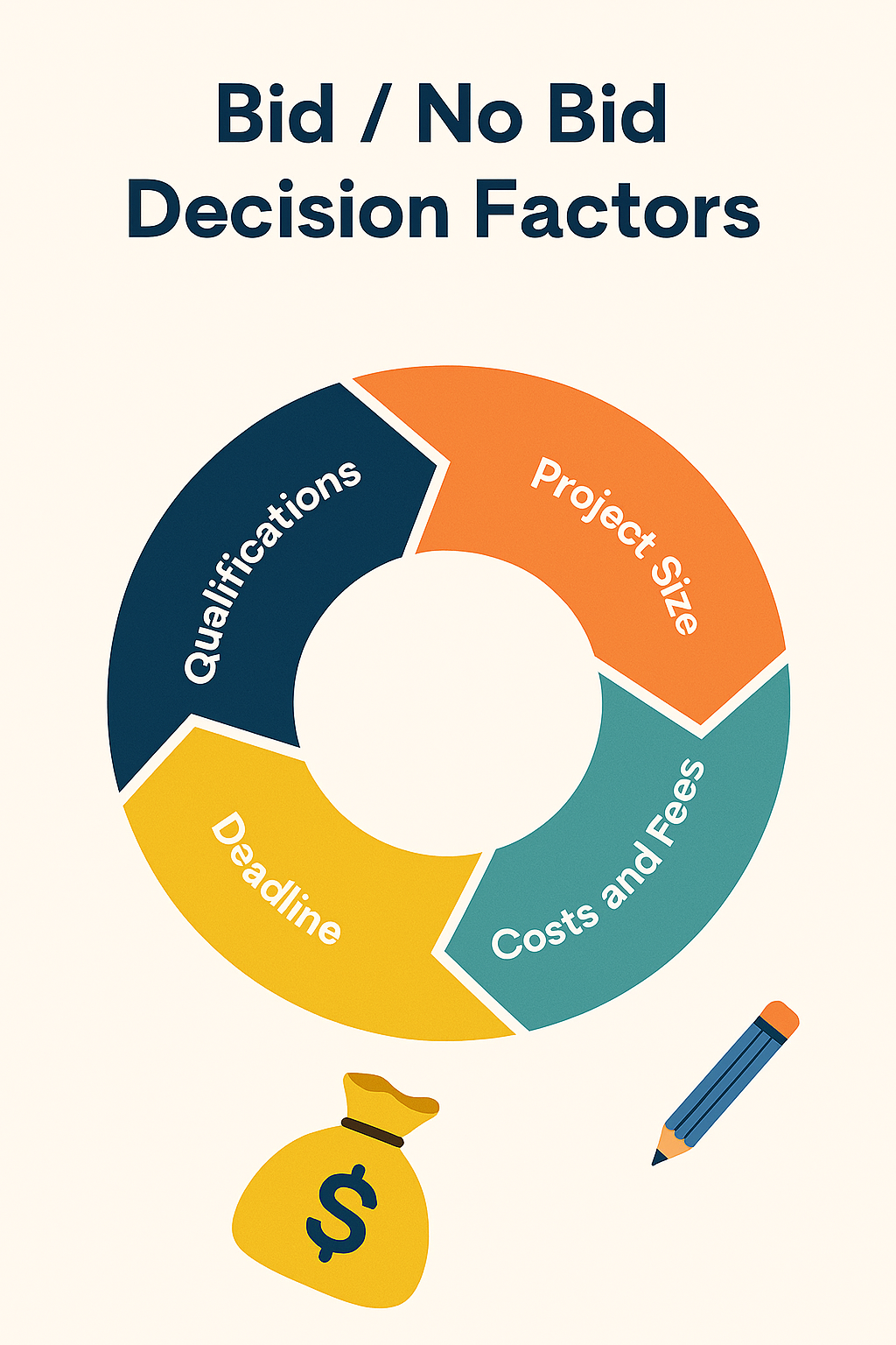 Infographic showing bid no bid decision factors